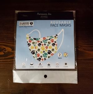 New Adult Paw Print Colorful Masks